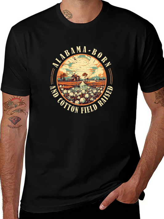Alabama Born Cotton Field Raised Graphic Tee