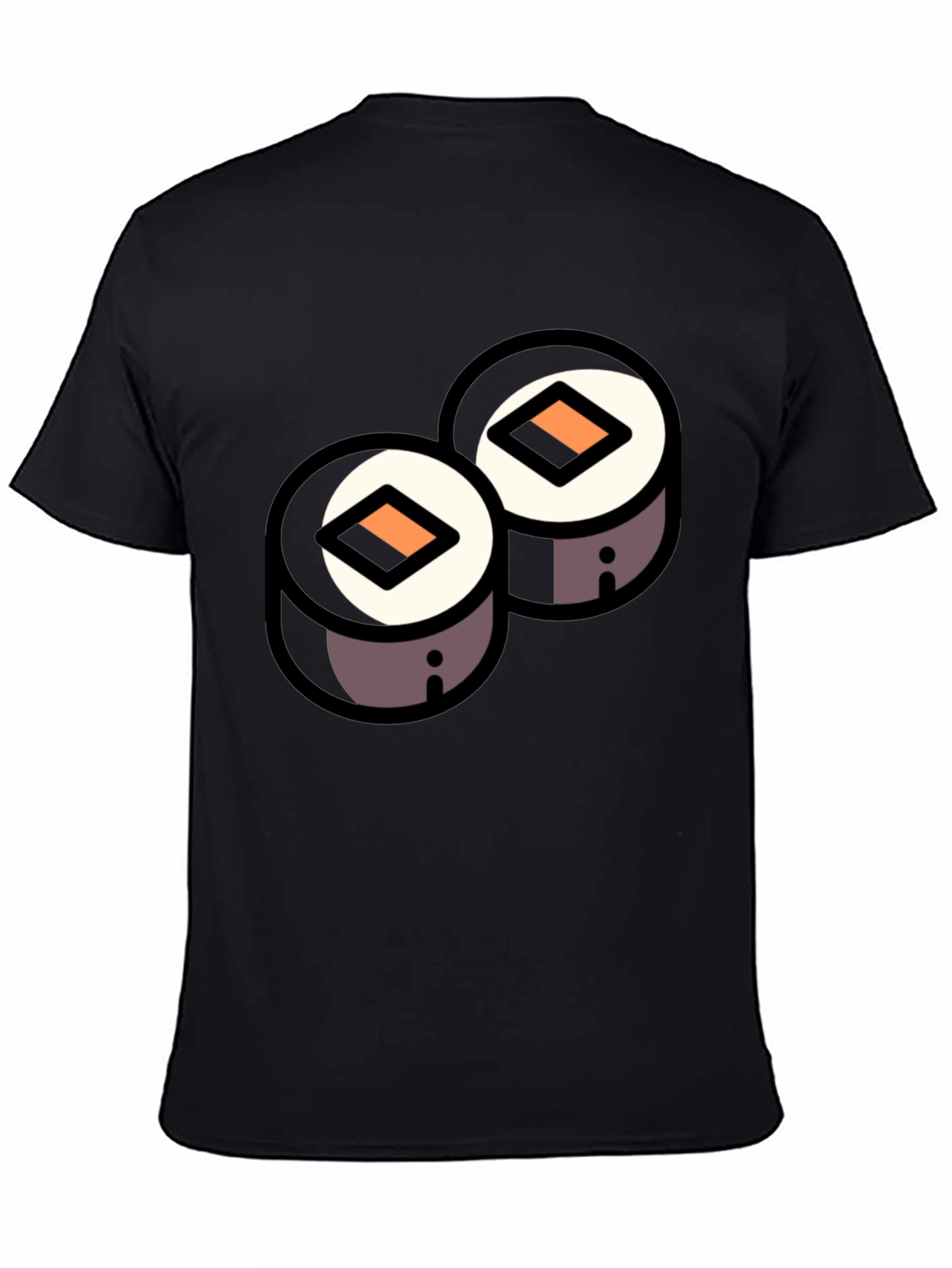 Sushi Roll Graphic Black T-Shirt - Foodie Fashion