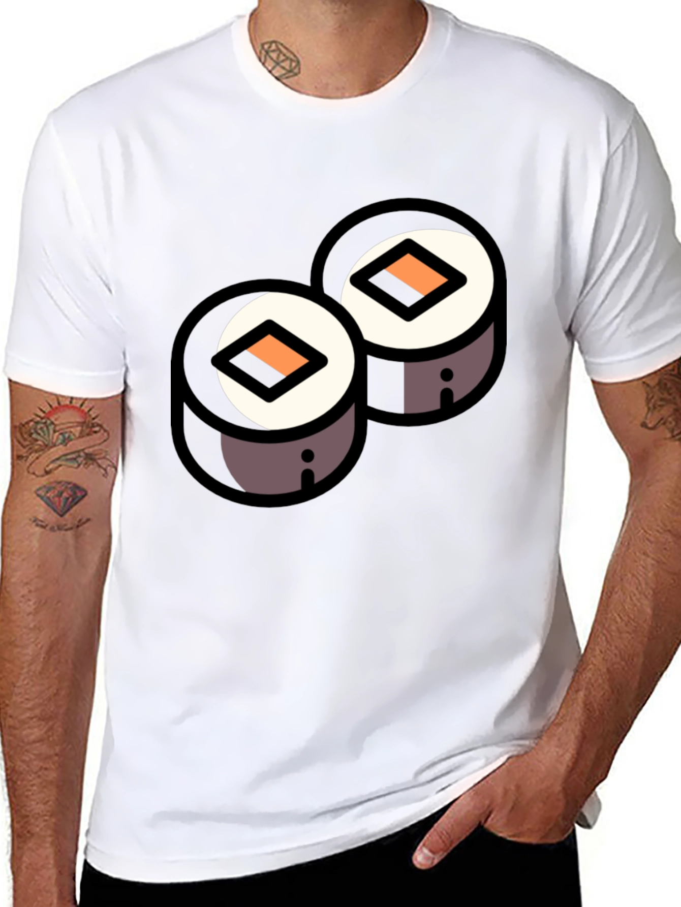 Sushi Roll Graphic Black T-Shirt - Foodie Fashion