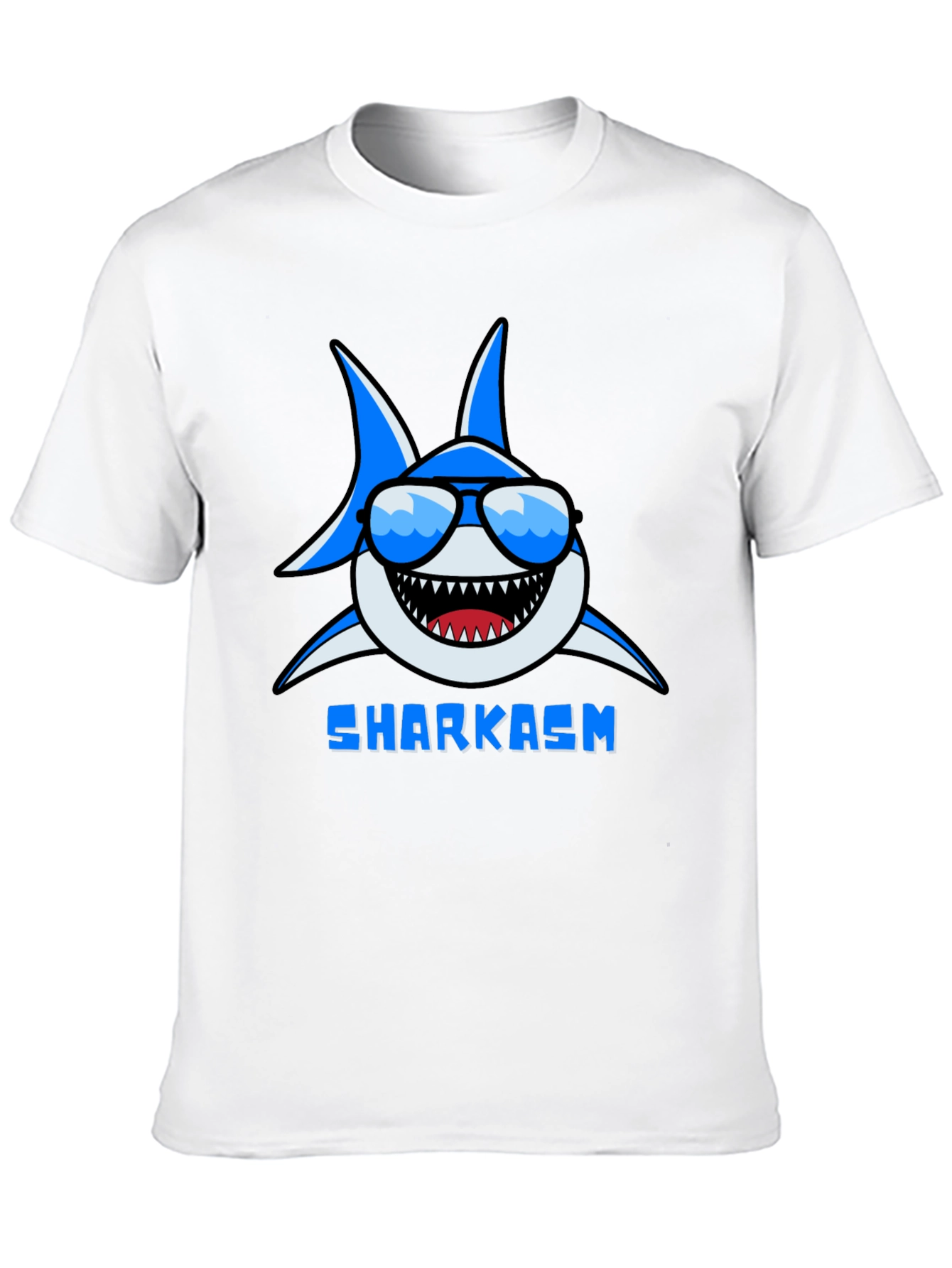 Sharkasm Graphic Print Tee - Black