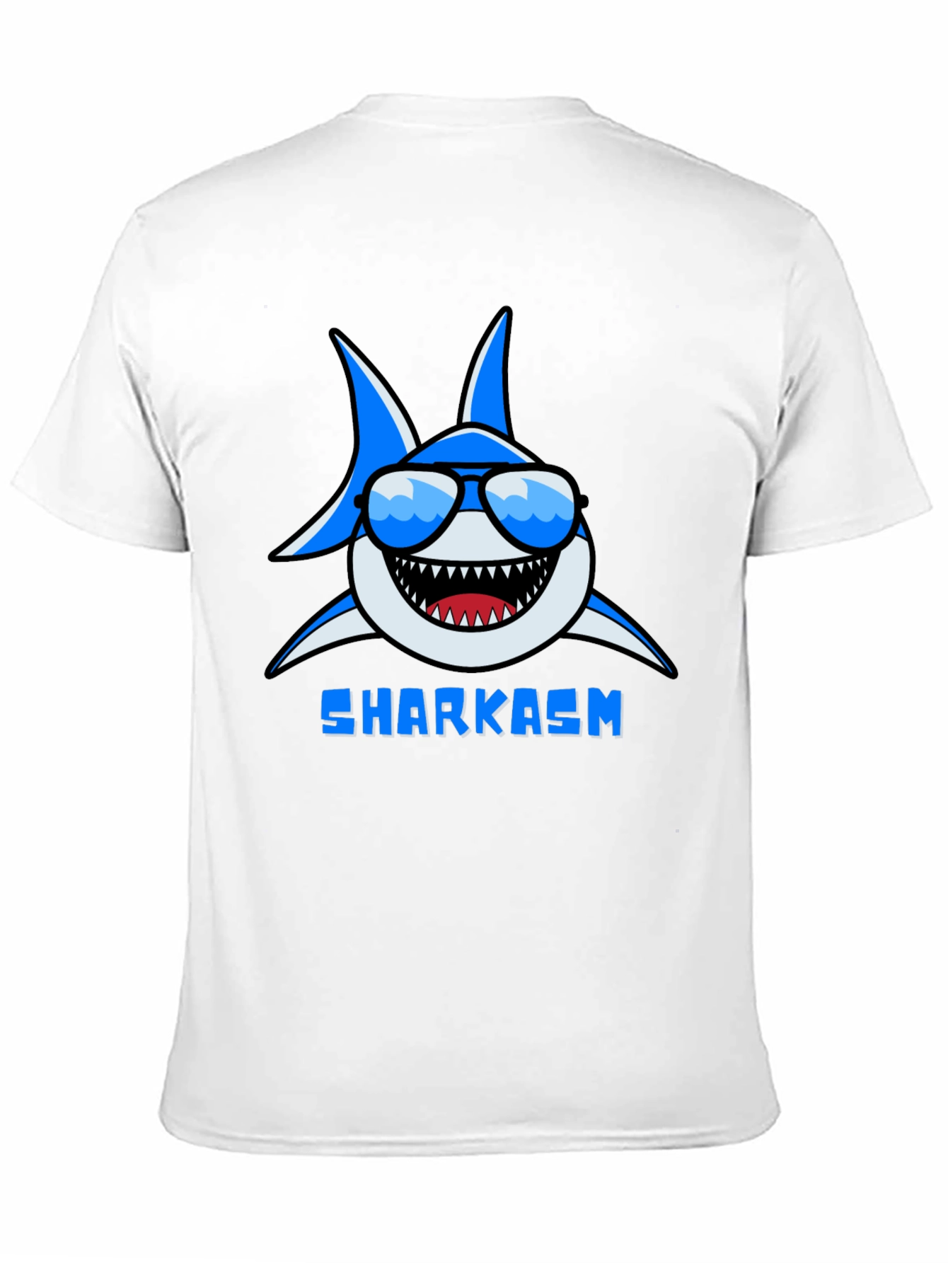 Sharkasm Graphic Print Tee - Black