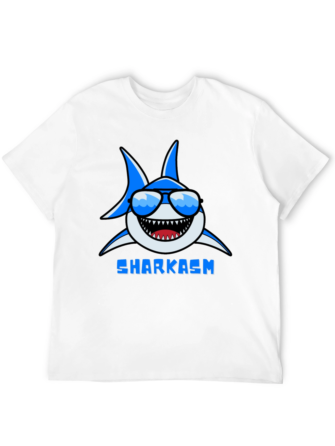 Sharkasm Graphic Print Tee - Black