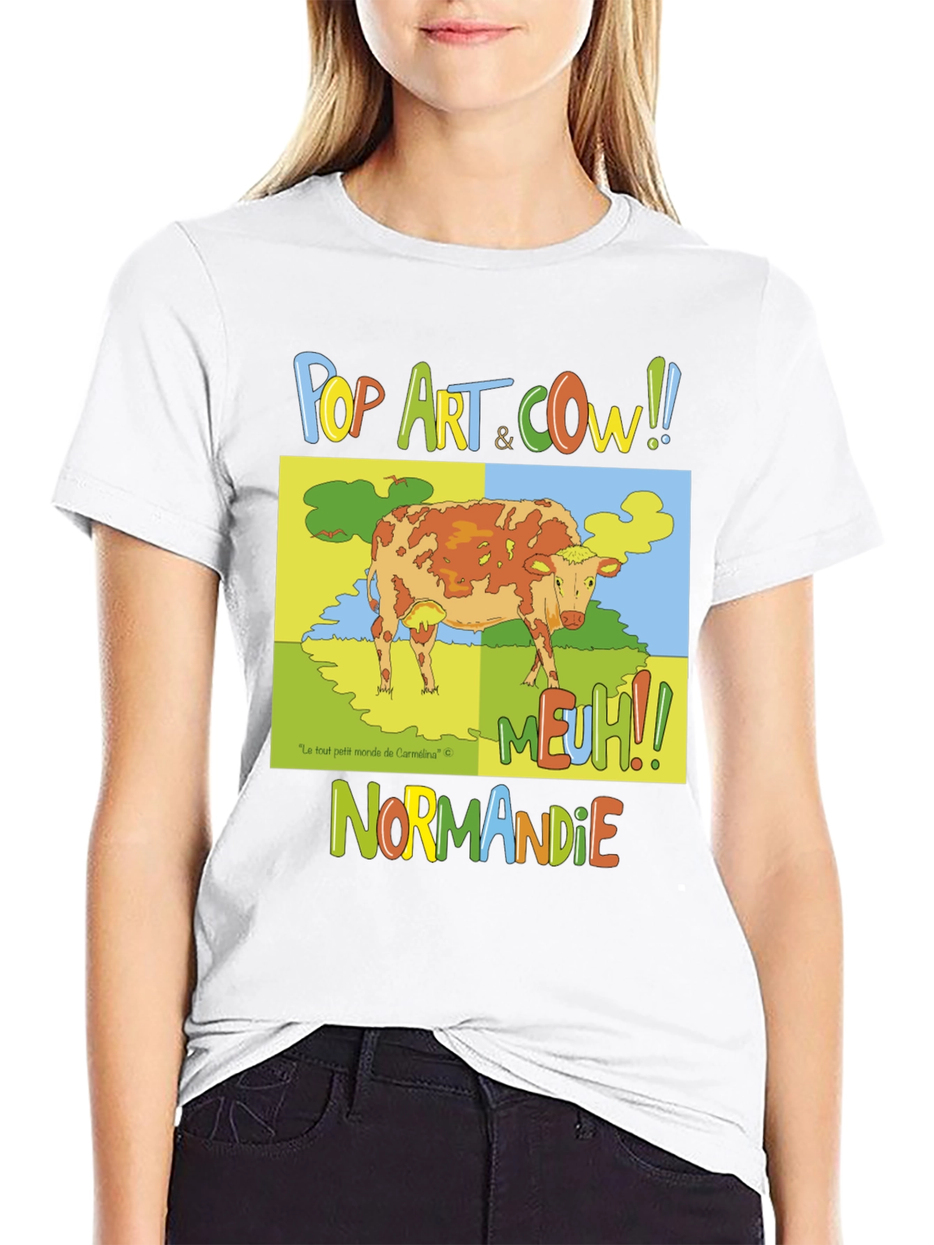 Pop Art Cow Graphic T-Shirt - Normandy Edition