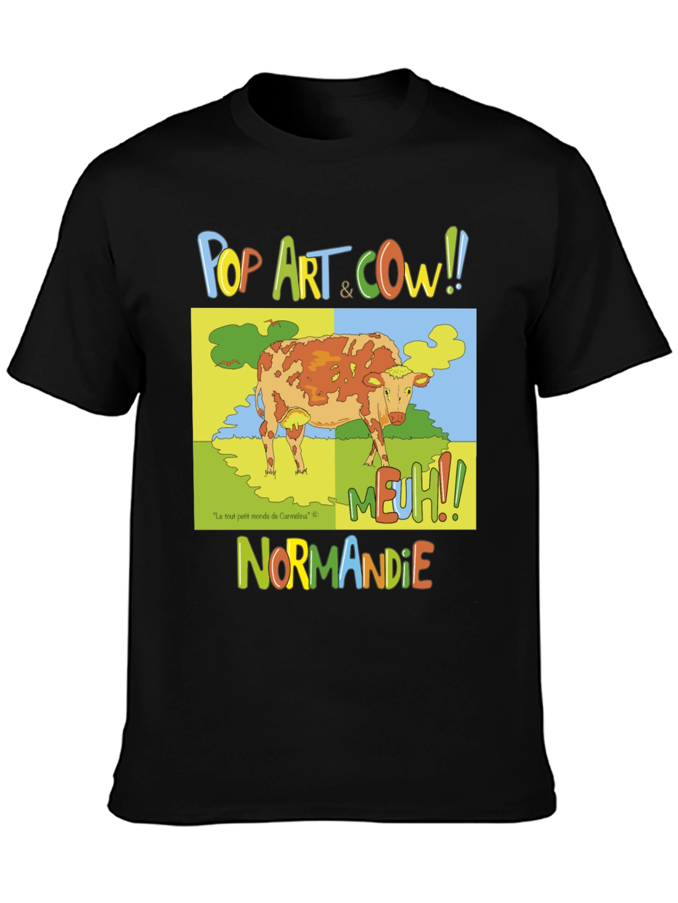 Pop Art Cow Graphic T-Shirt - Normandy Edition