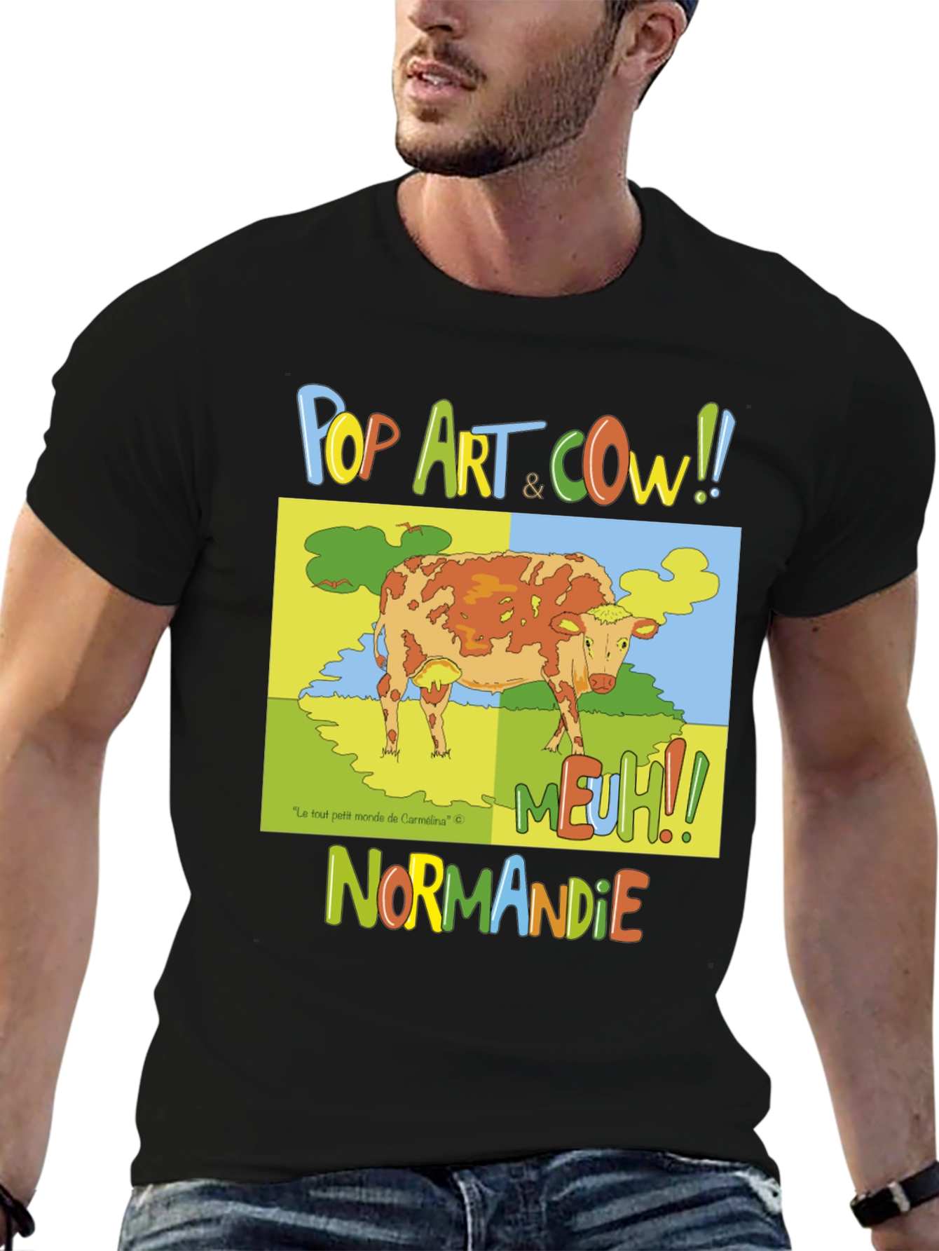 Pop Art Cow Graphic T-Shirt - Normandy Edition