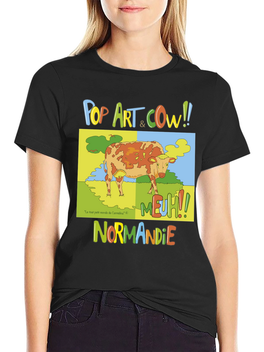 Pop Art Cow Graphic T-Shirt - Normandy Edition