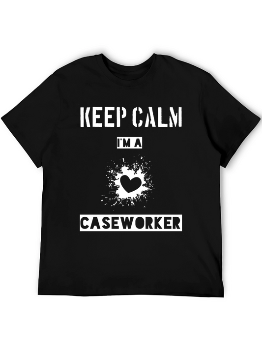 Keep Calm Im a Caseworker Black T-Shirt