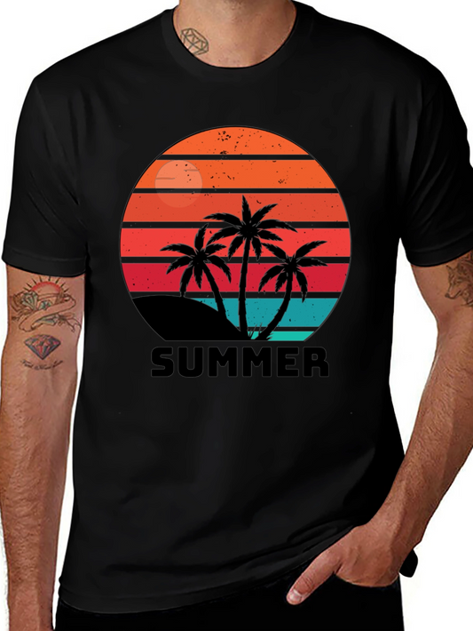 Retro Summer Palm Tree Graphic Tee