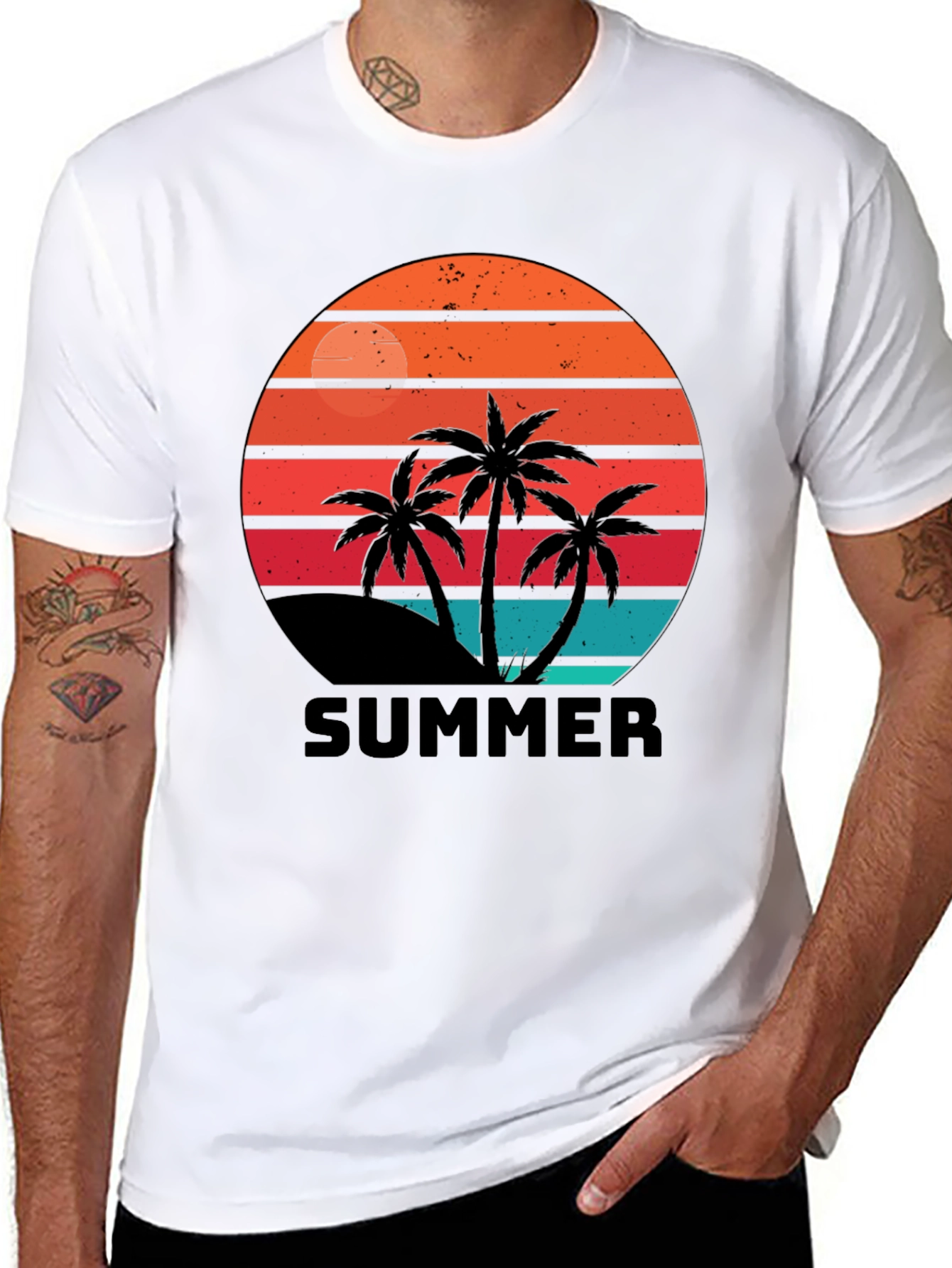 Retro Summer Palm Tree Graphic Tee