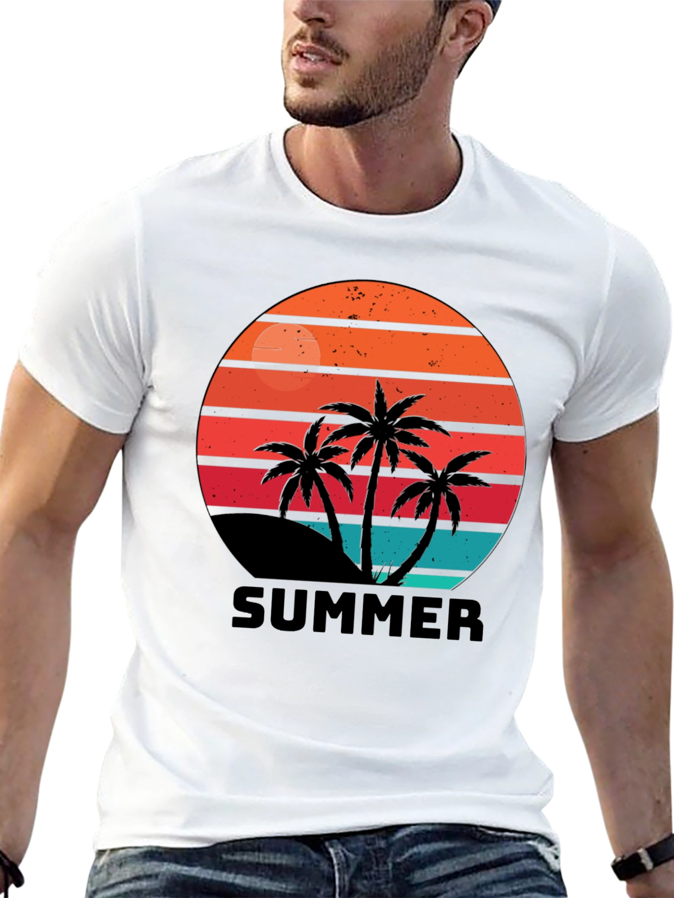 Retro Summer Palm Tree Graphic Tee