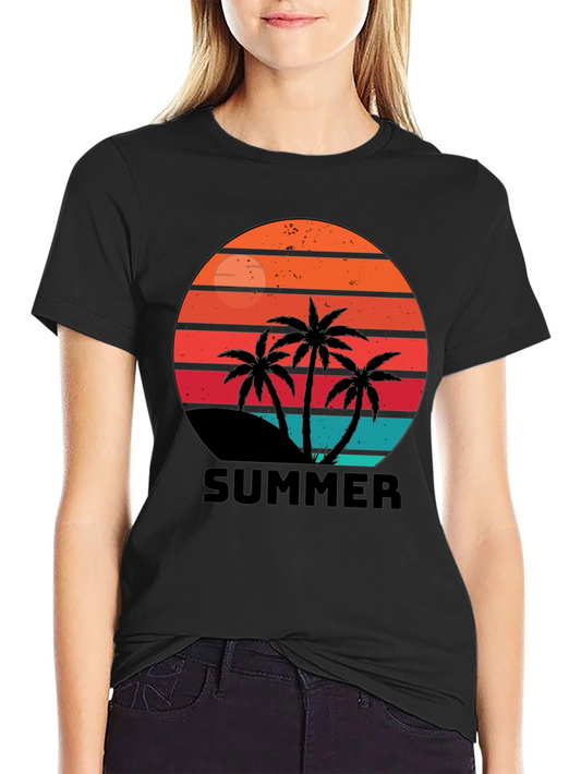 Retro Summer Palm Tree Graphic Tee