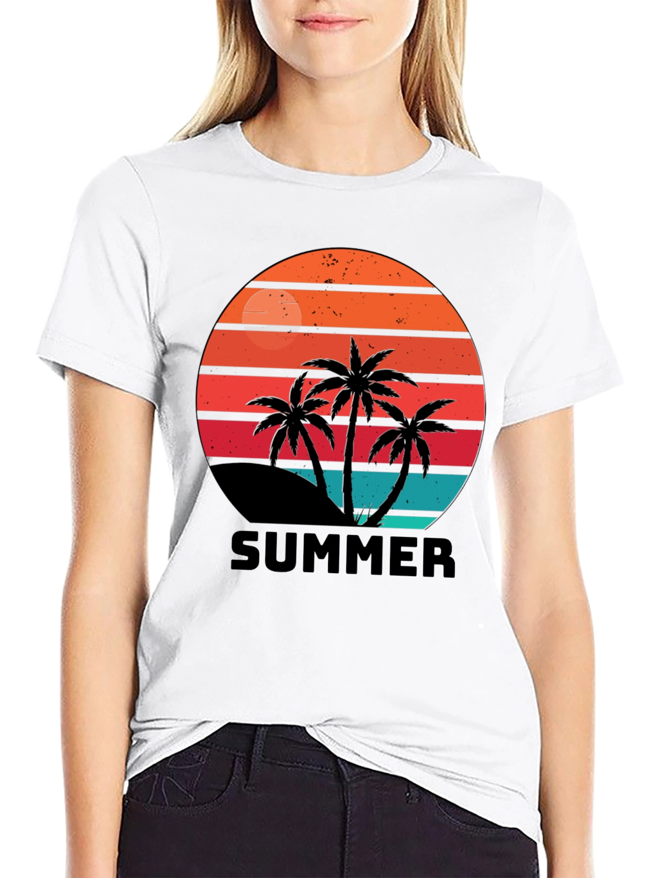 Retro Summer Palm Tree Graphic Tee