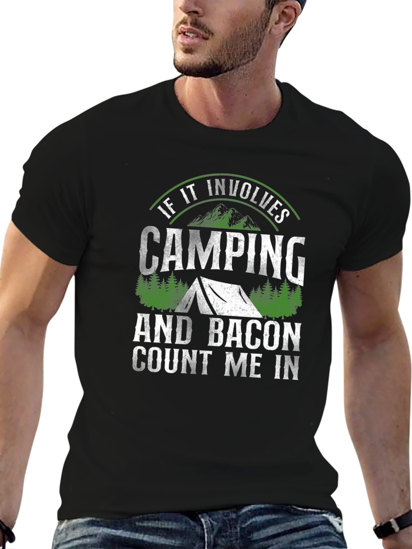 Camping & Bacon T-Shirt: Count Me In!