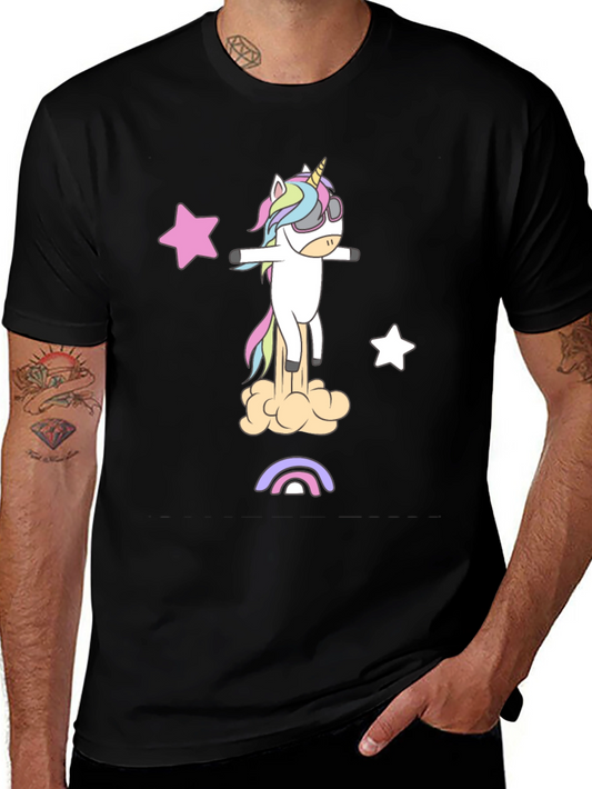 Funny Unicorn T-Shirt - Rainbow Stars Tee