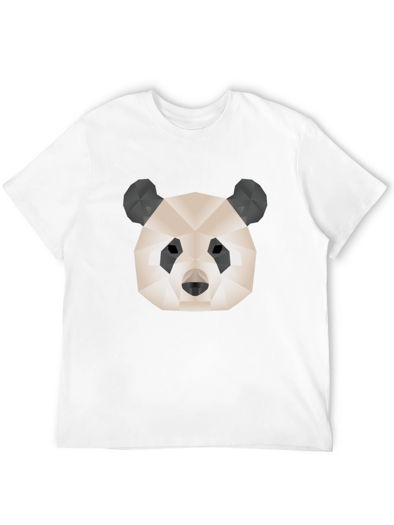 Geometric Panda Graphic Tee - Modern Black T-Shirt