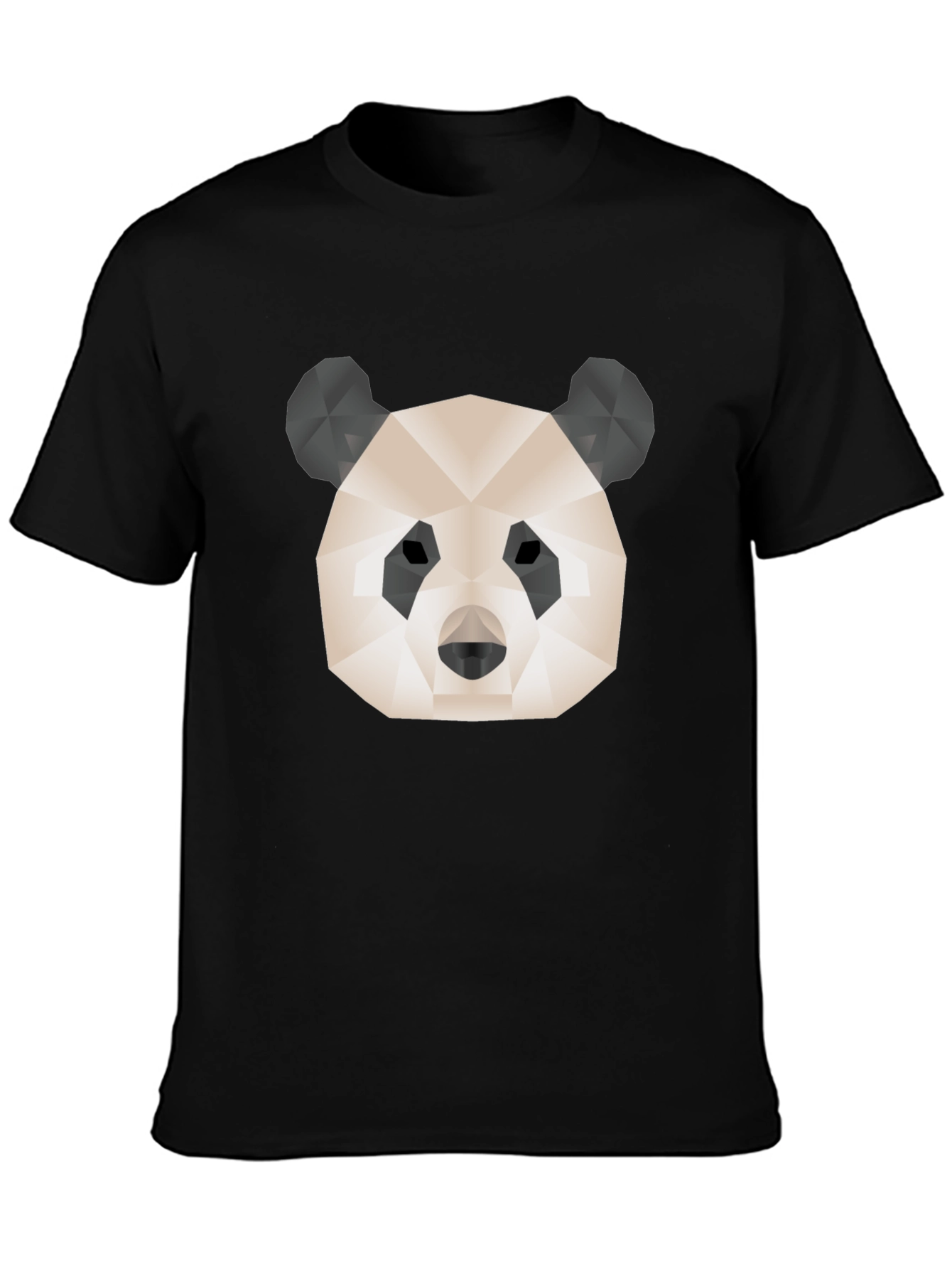 Geometric Panda Graphic Tee - Modern Black T-Shirt