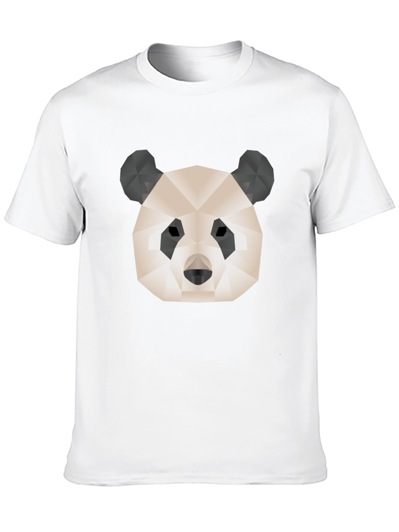 Geometric Panda Graphic Tee - Modern Black T-Shirt