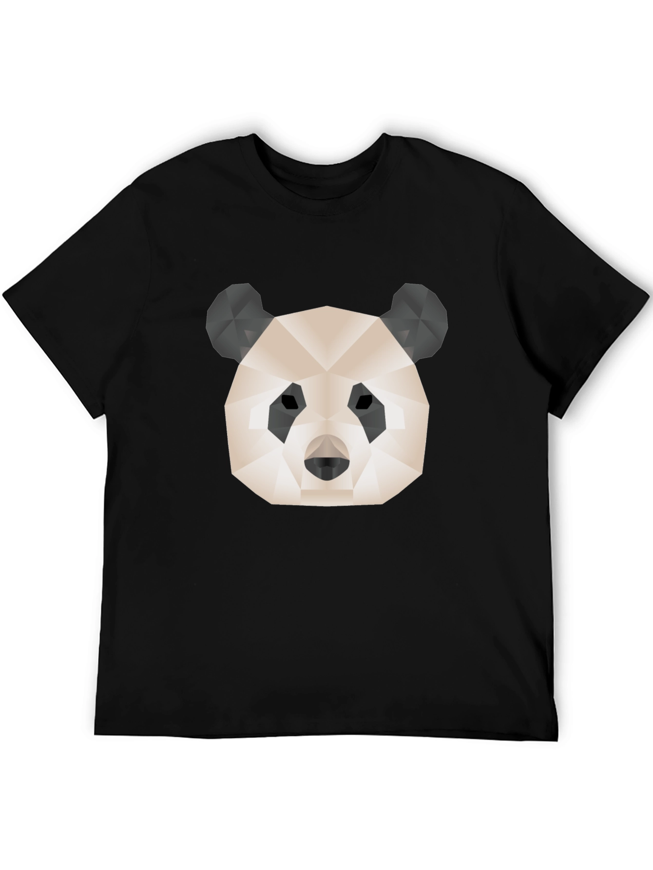 Geometric Panda Graphic Tee - Modern Black T-Shirt