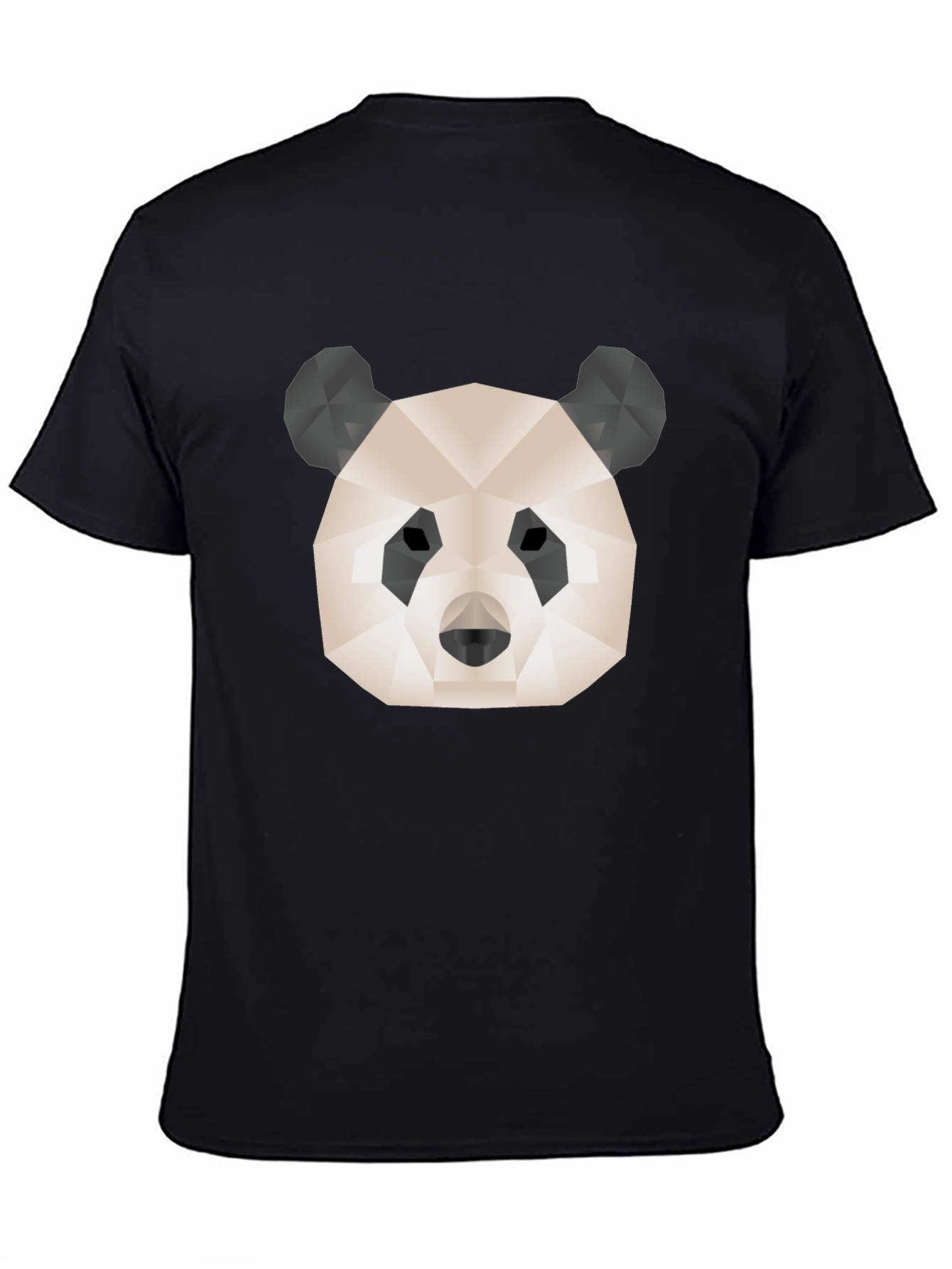 Geometric Panda Graphic Tee - Modern Black T-Shirt