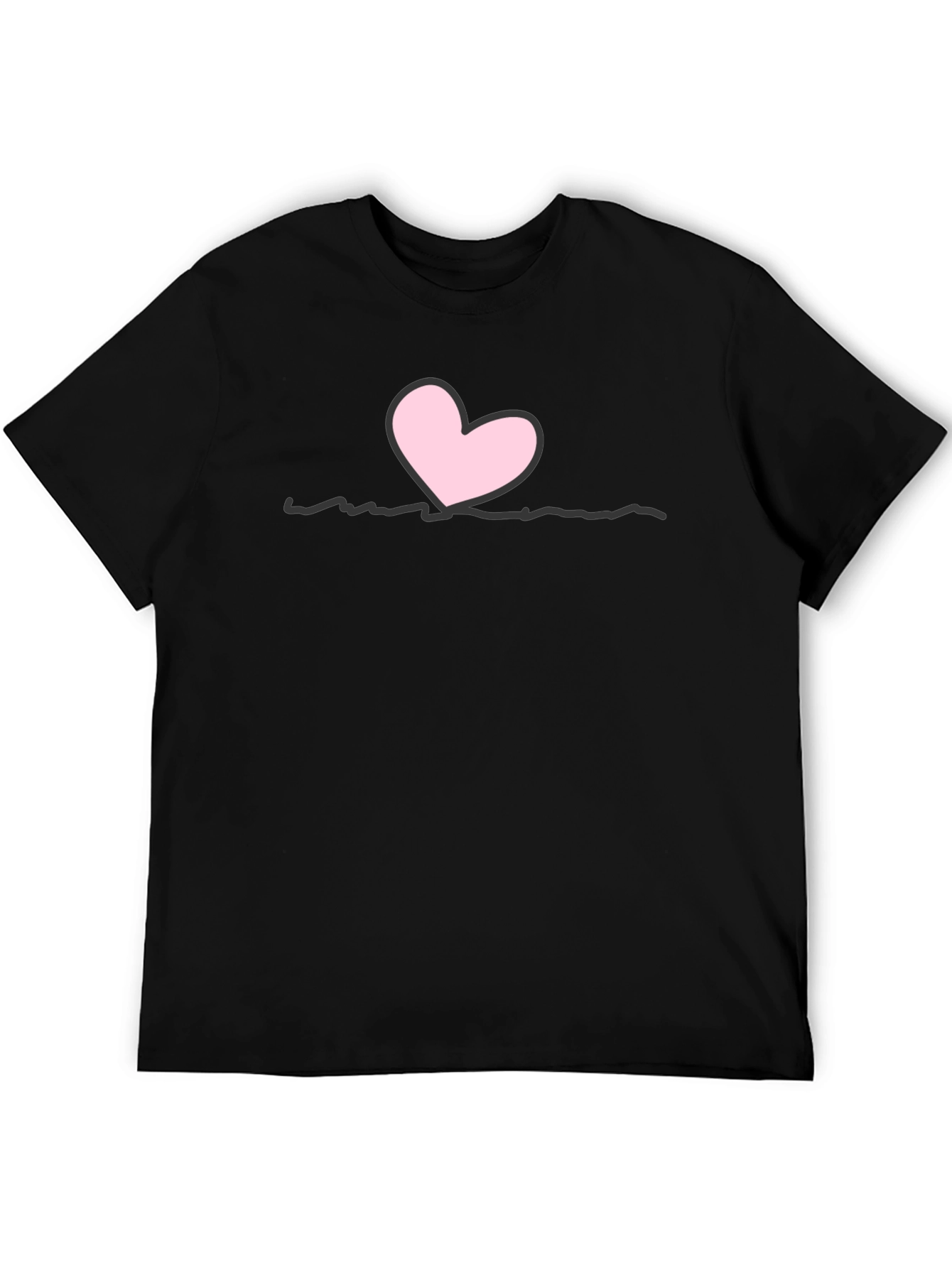 Heart Line Black T-Shirt
