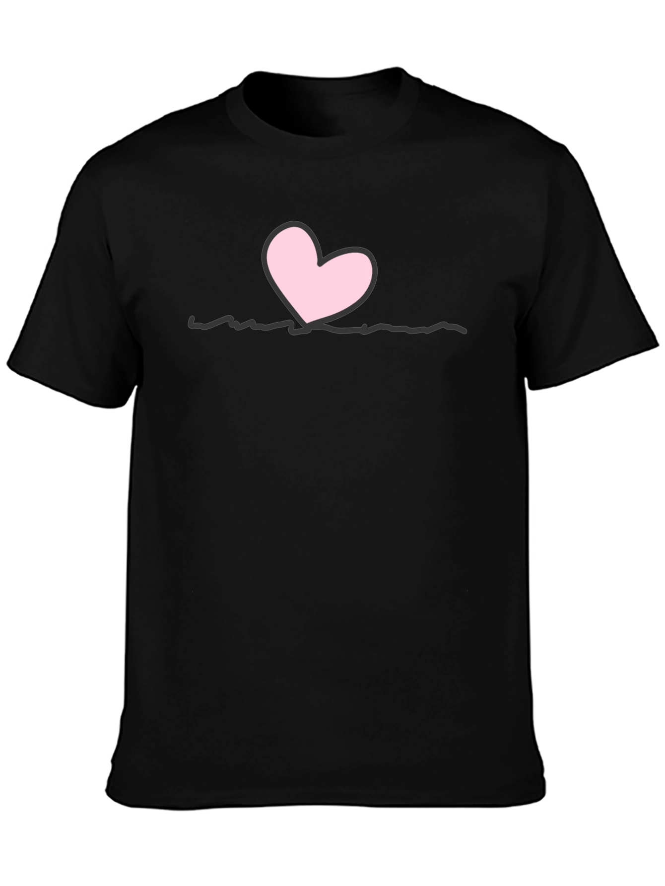 Heart Line Black T-Shirt