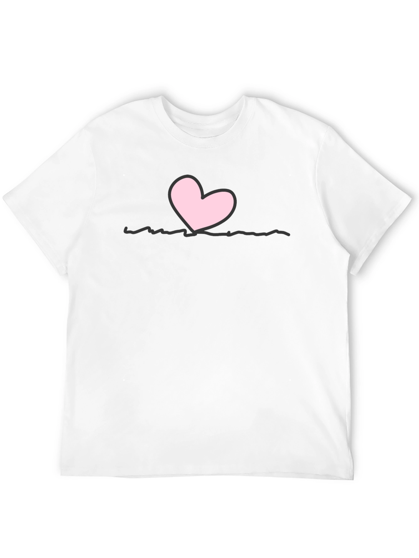 Heart Line Black T-Shirt