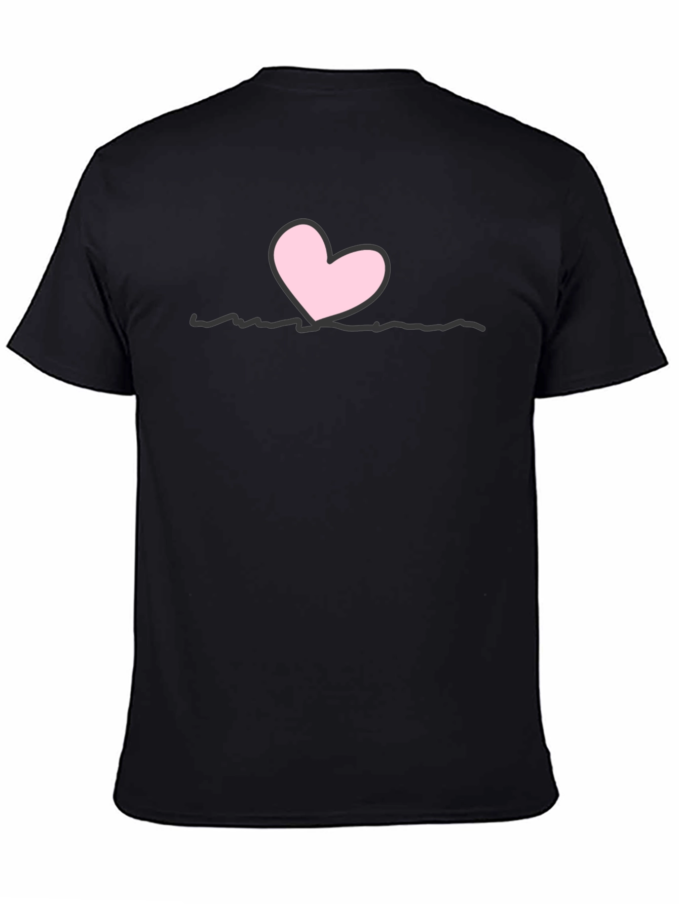 Heart Line Black T-Shirt