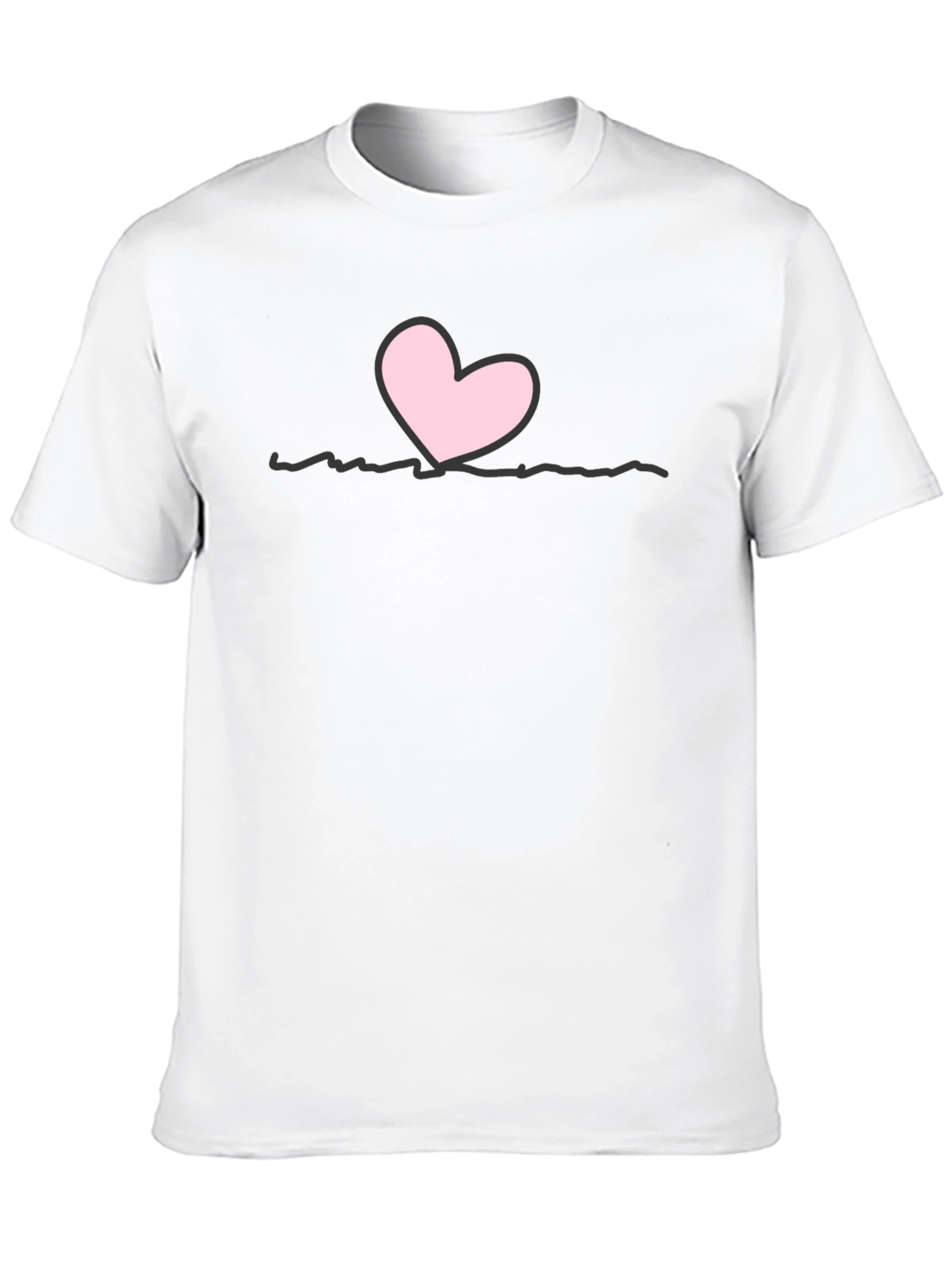 Heart Line Black T-Shirt
