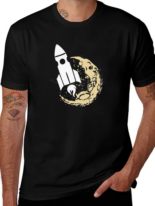 Rocket to the Moon Graphic Tee - Soft Cotton Blend