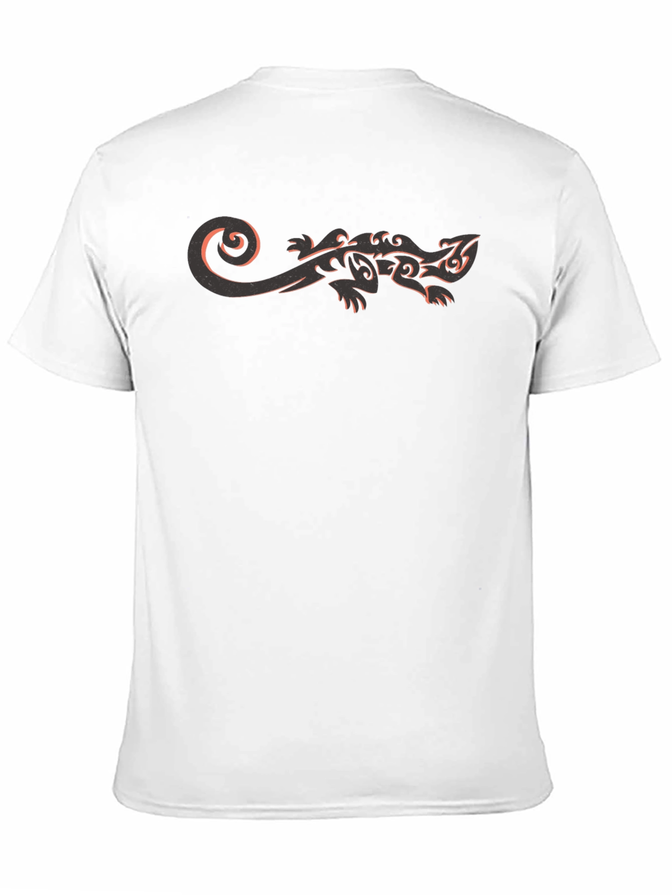 Tribal Gecko Graphic Tee - Black Casual T-Shirt