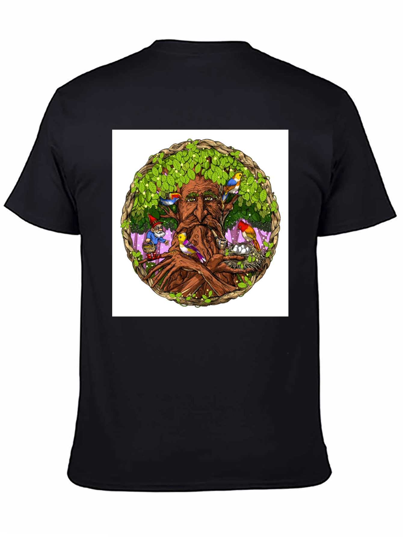 Nature Wise Tree Man Graphic Tee - Black