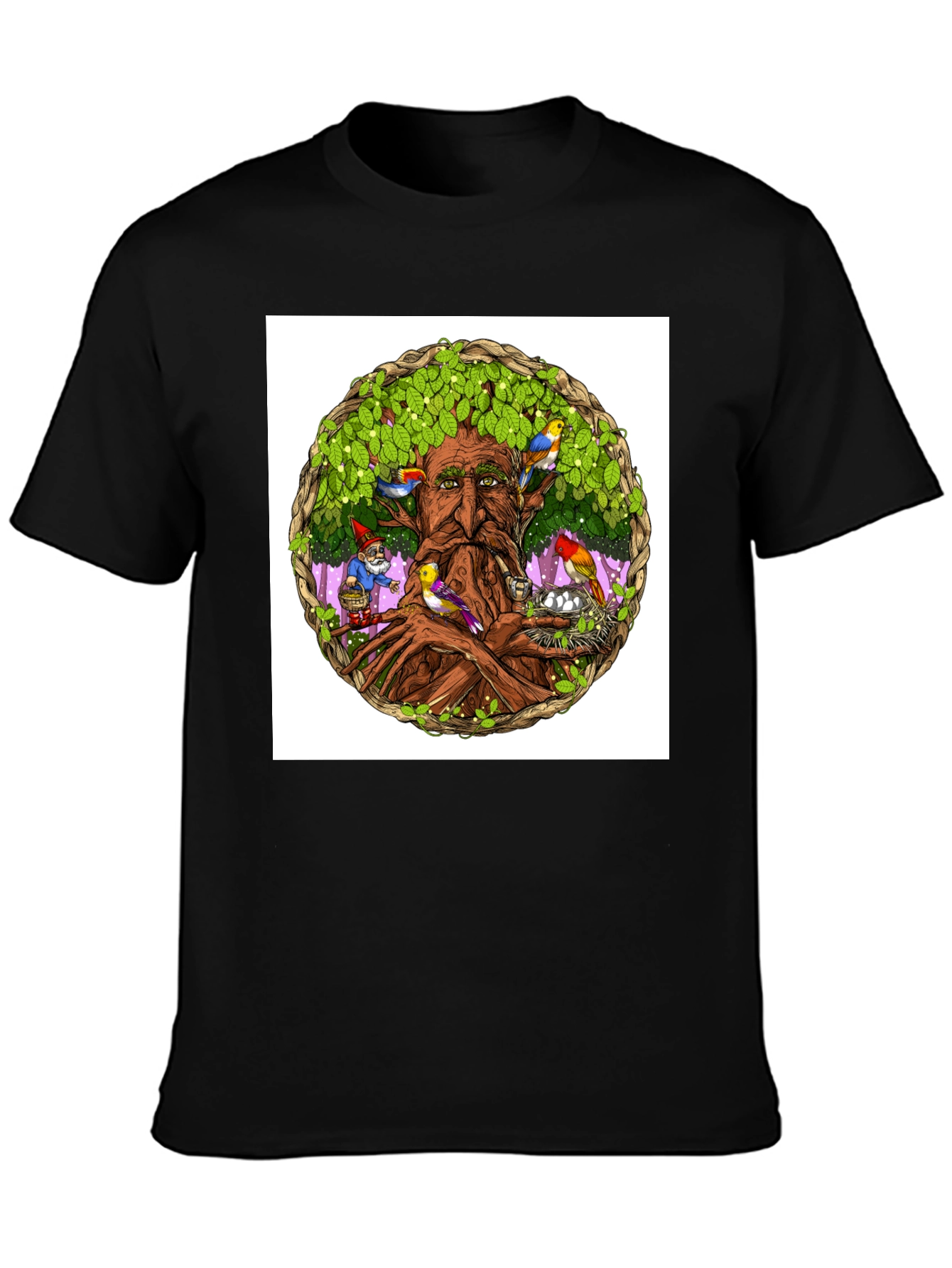 Nature Wise Tree Man Graphic Tee - Black