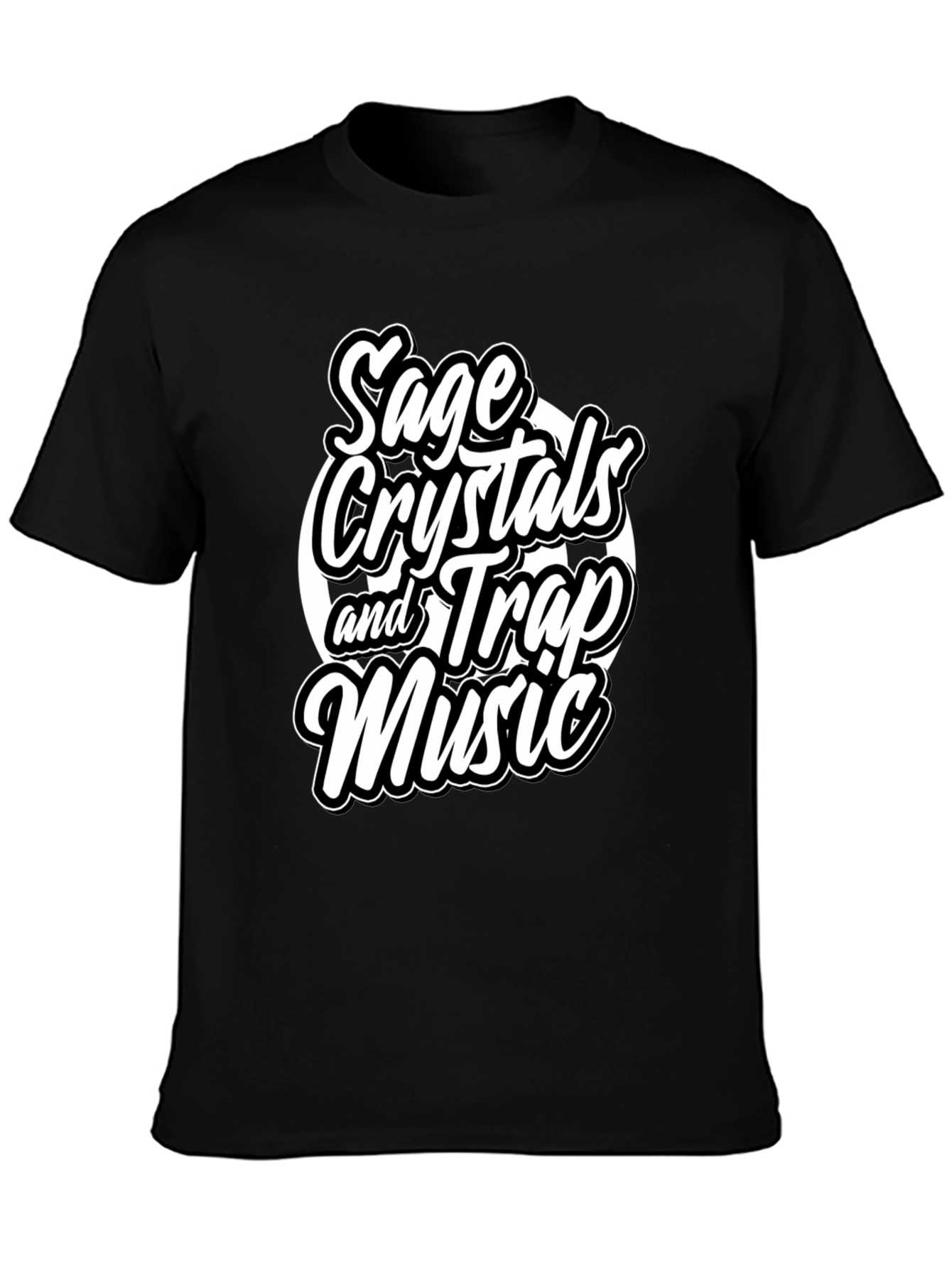 Sage Crystals and Trap Music Black T-Shirt