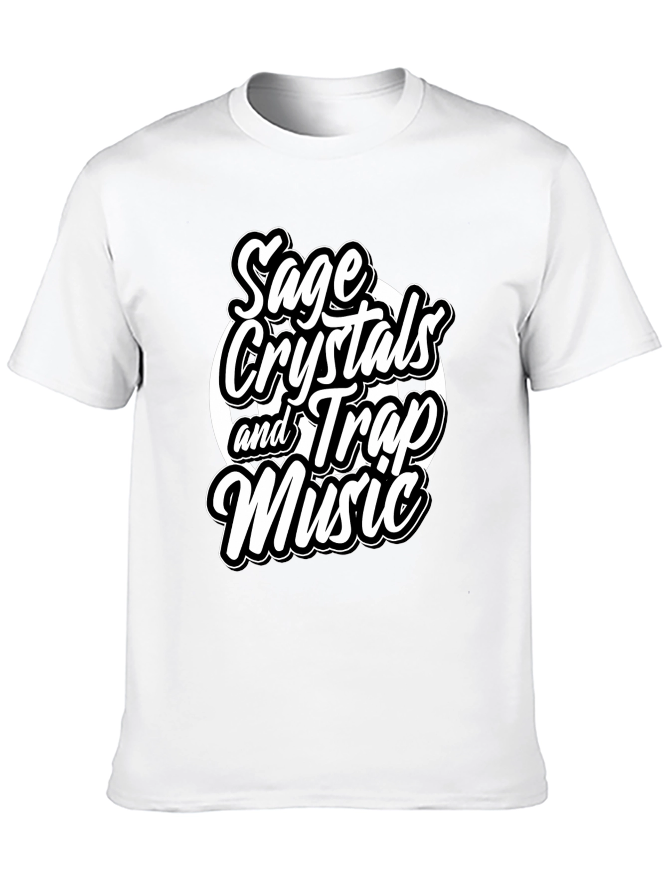 Sage Crystals and Trap Music Black T-Shirt