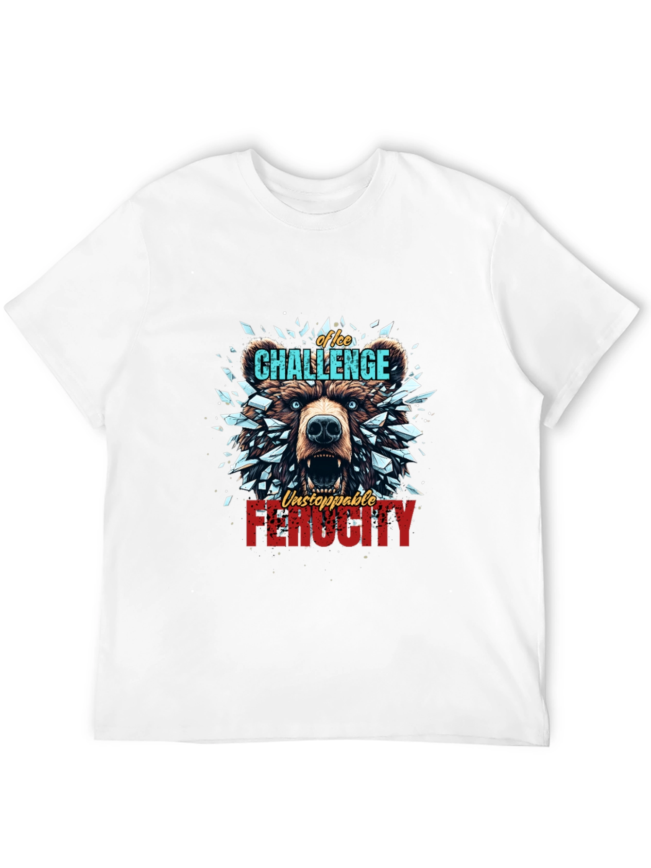 Ice Challenge Bear Graphic Tee - Ferocity Unleashed