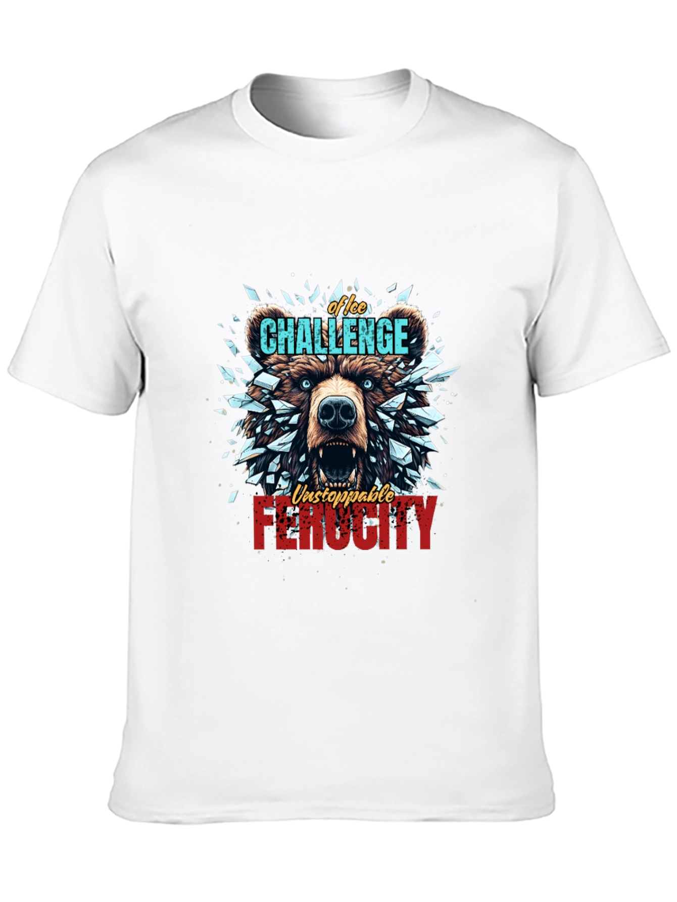 Ice Challenge Bear Graphic Tee - Ferocity Unleashed