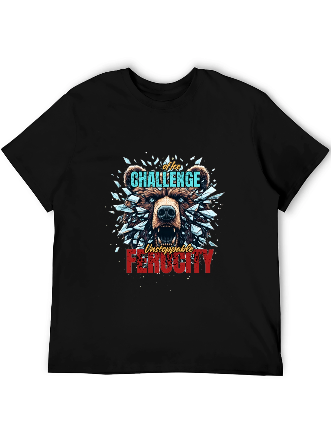 Ice Challenge Bear Graphic Tee - Ferocity Unleashed