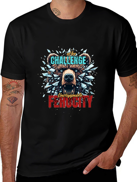 Ice Challenge Bear Graphic Tee - Ferocity Unleashed