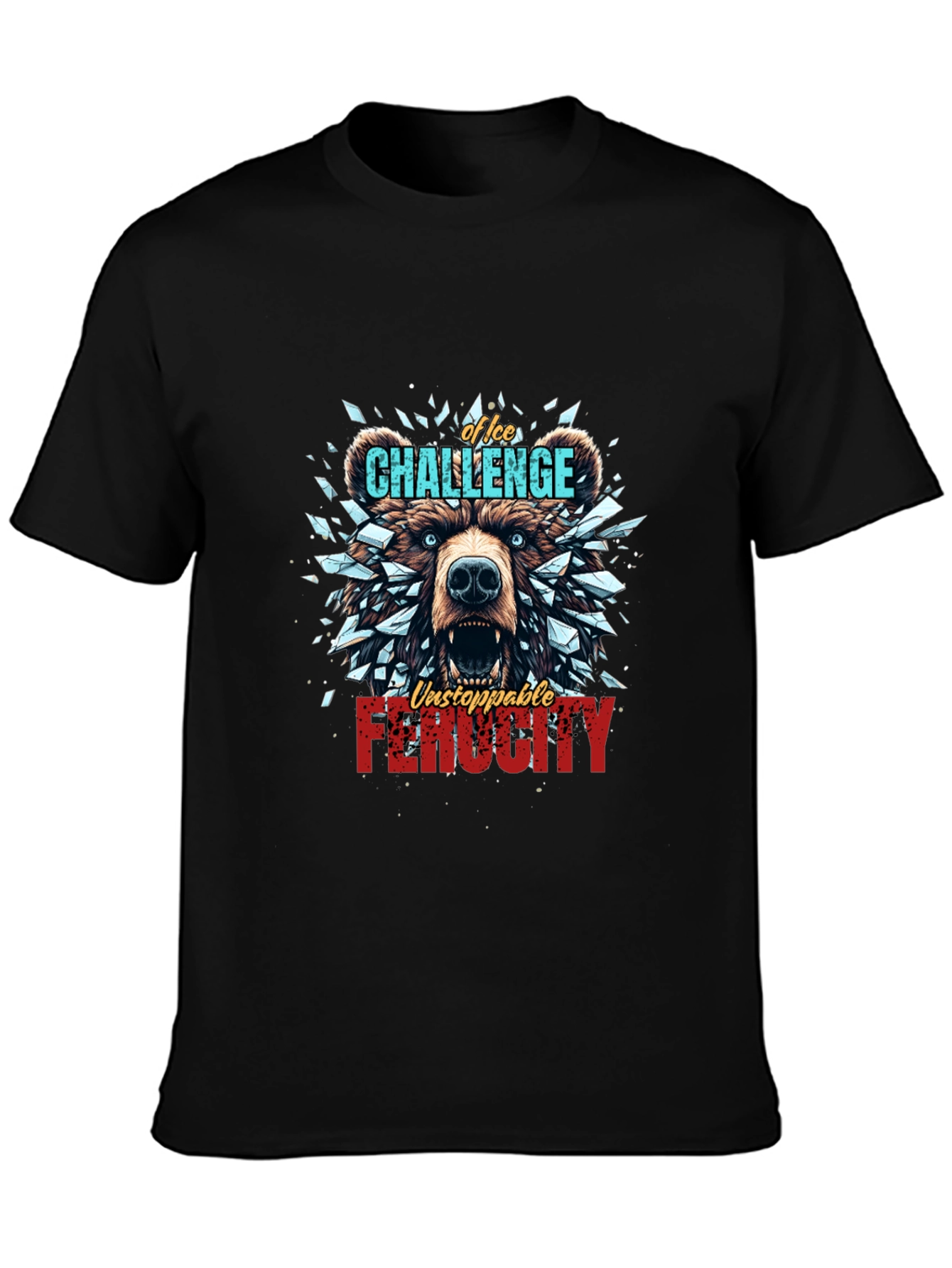 Ice Challenge Bear Graphic Tee - Ferocity Unleashed