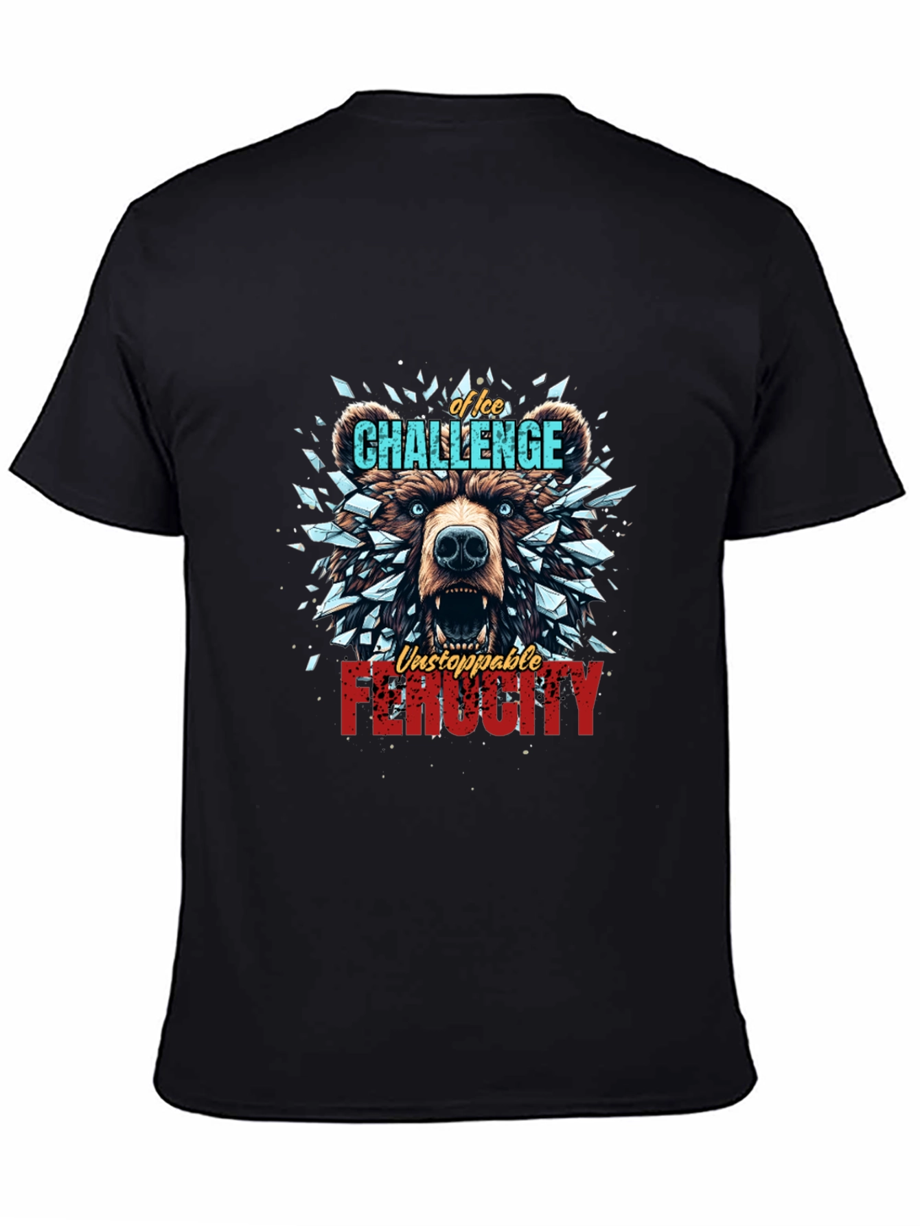 Ice Challenge Bear Graphic Tee - Ferocity Unleashed