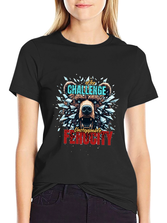 Ice Challenge Bear Graphic Tee - Ferocity Unleashed