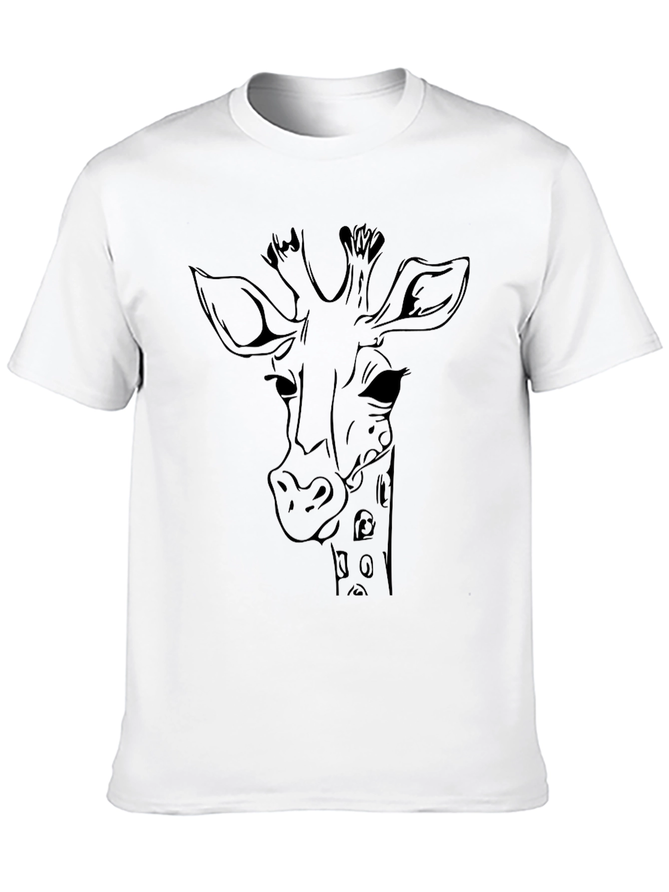 Giraffe Graphic Tee - Black Cotton Blend