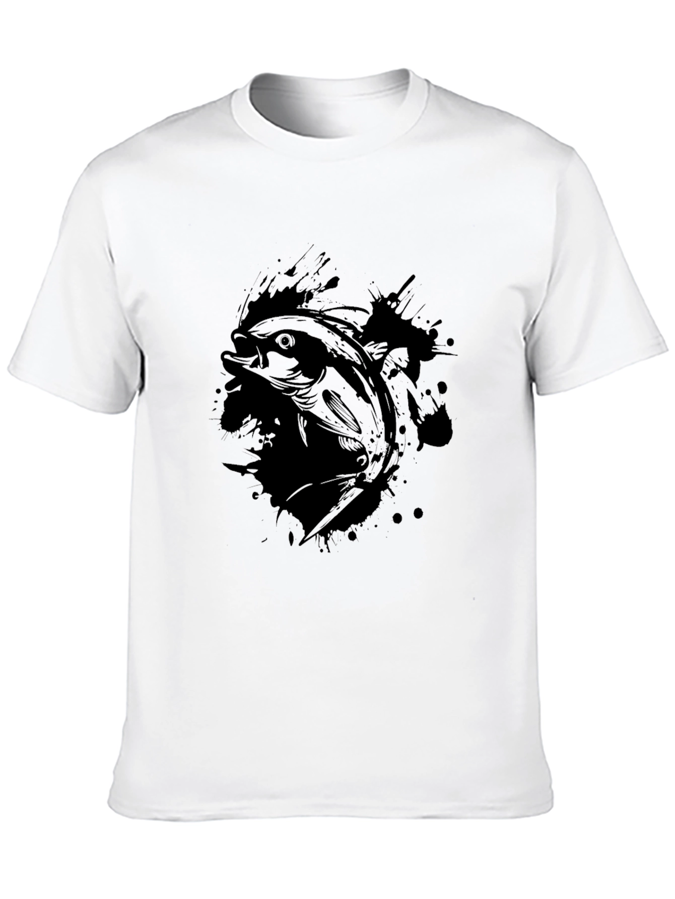 Mens Black Fish Graphic T-Shirt