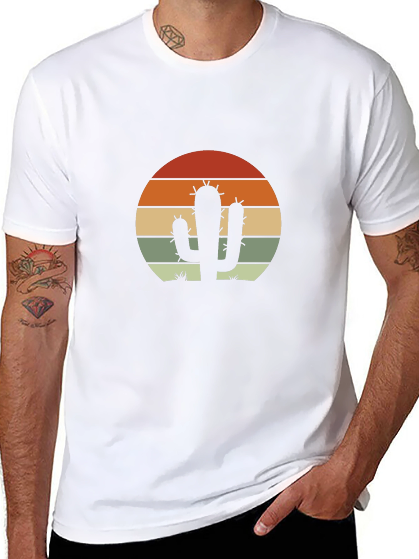 Retro Cactus Sunset Graphic Tee