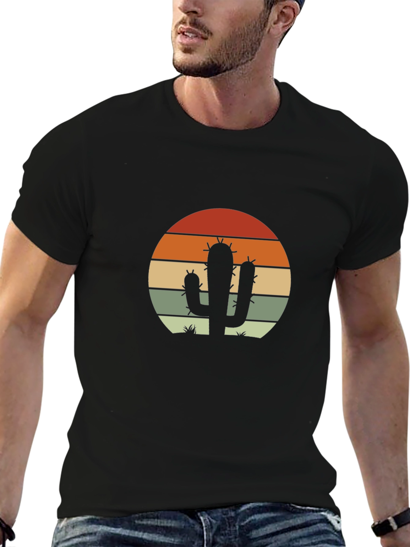 Retro Cactus Sunset Graphic Tee