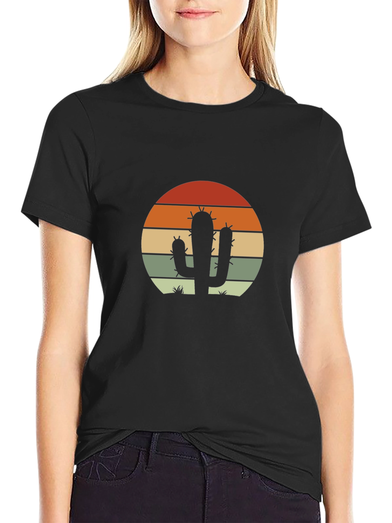Retro Cactus Sunset Graphic Tee