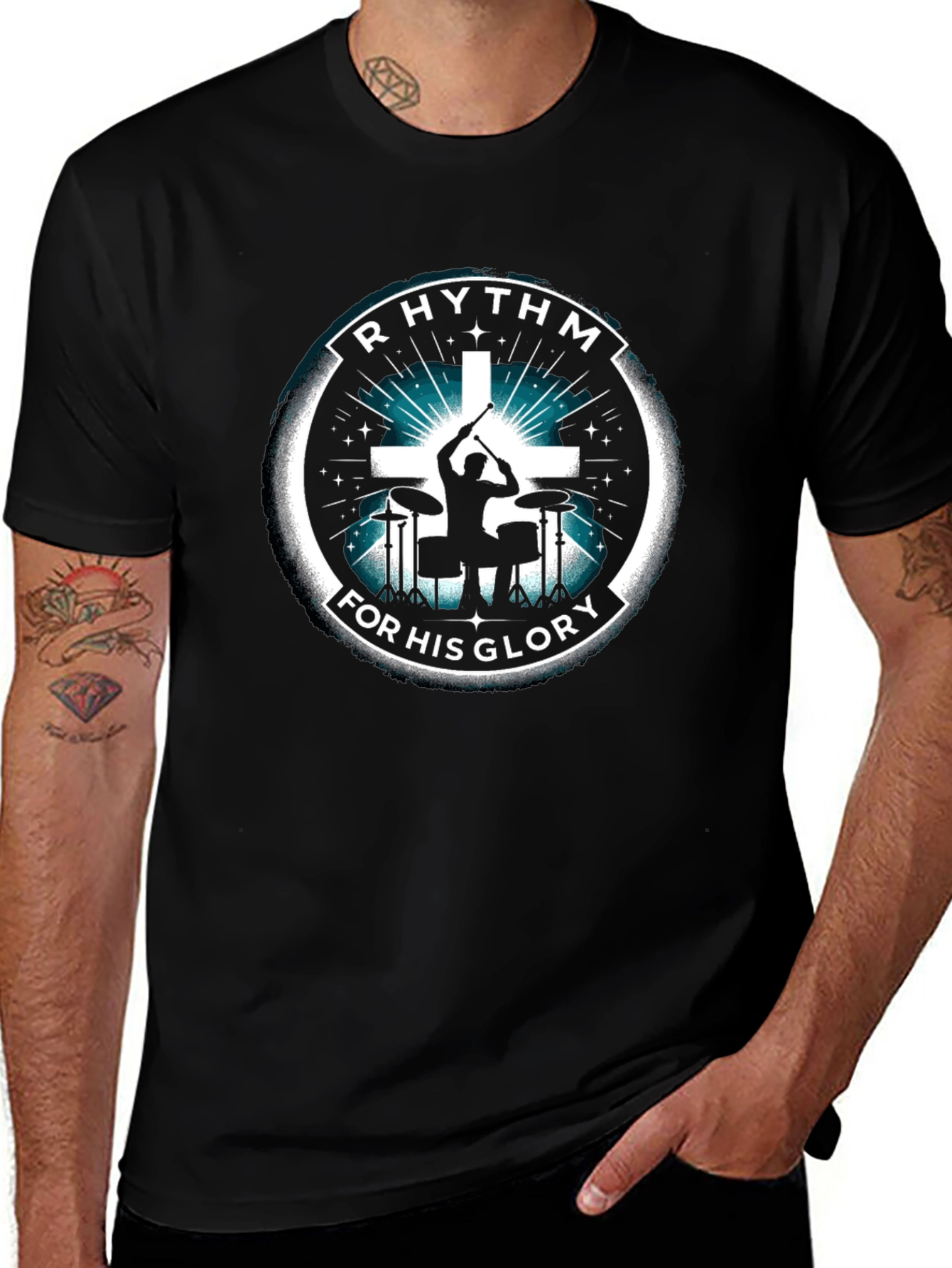 Rhythm For His Glory Black T-Shirt