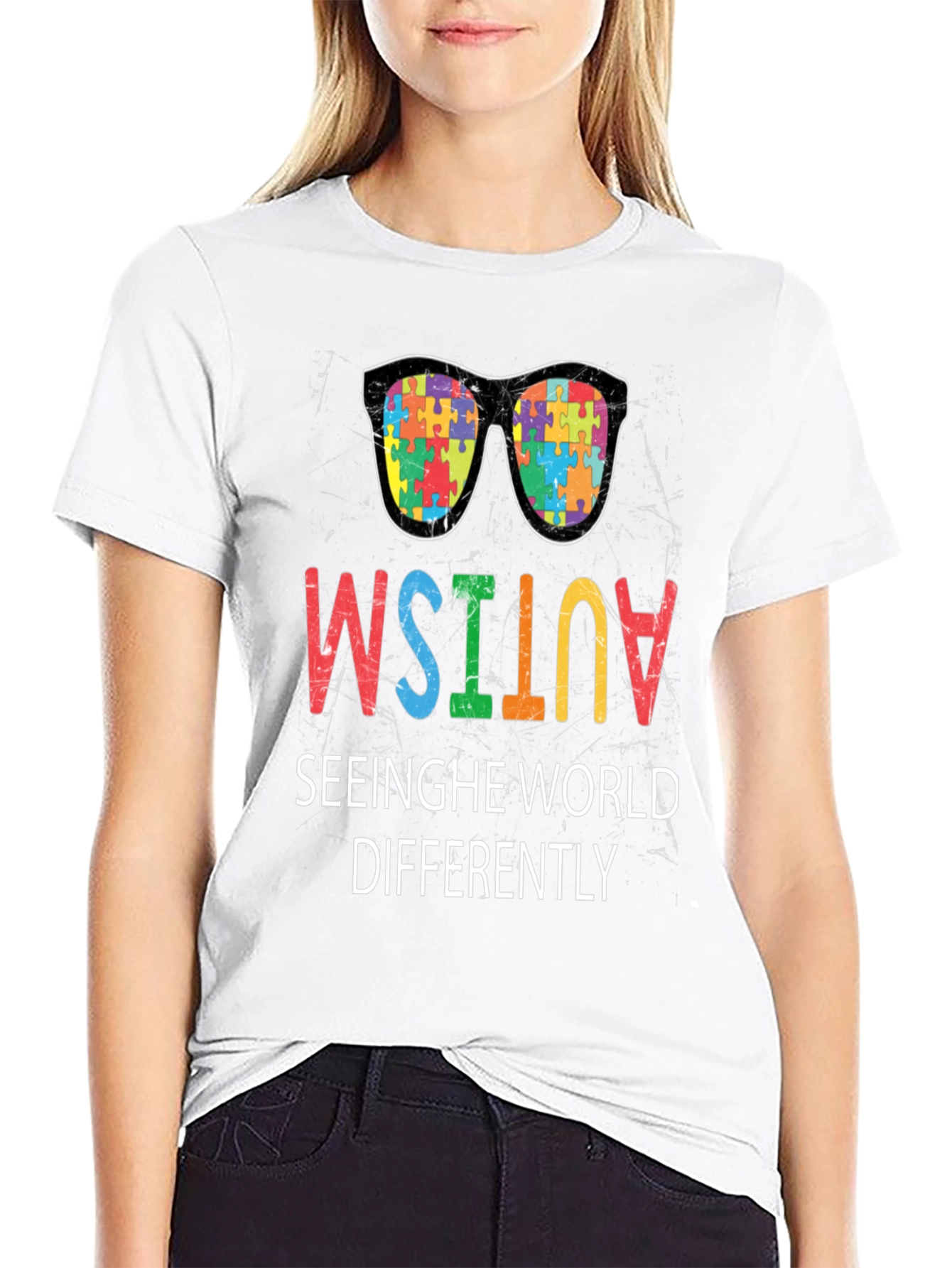 Autism Awareness Puzzle Sunglasses T-Shirt