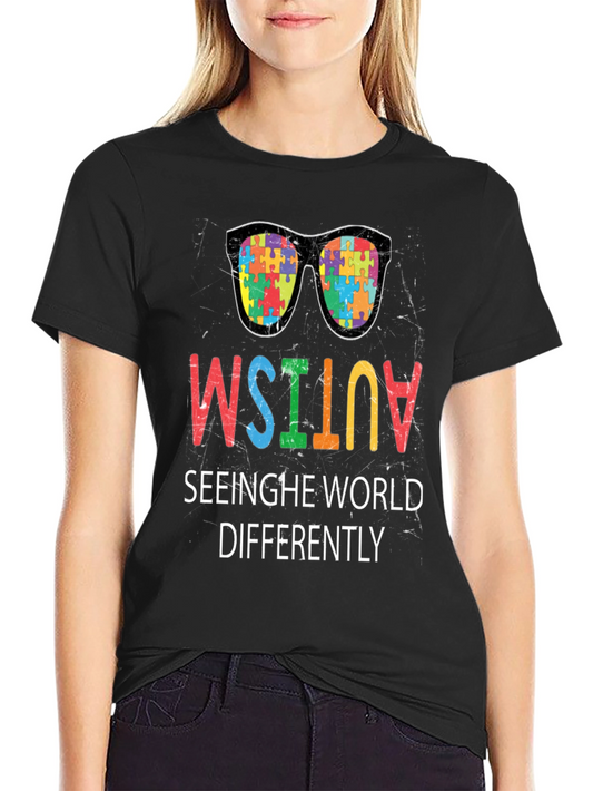 Autism Awareness Puzzle Sunglasses T-Shirt