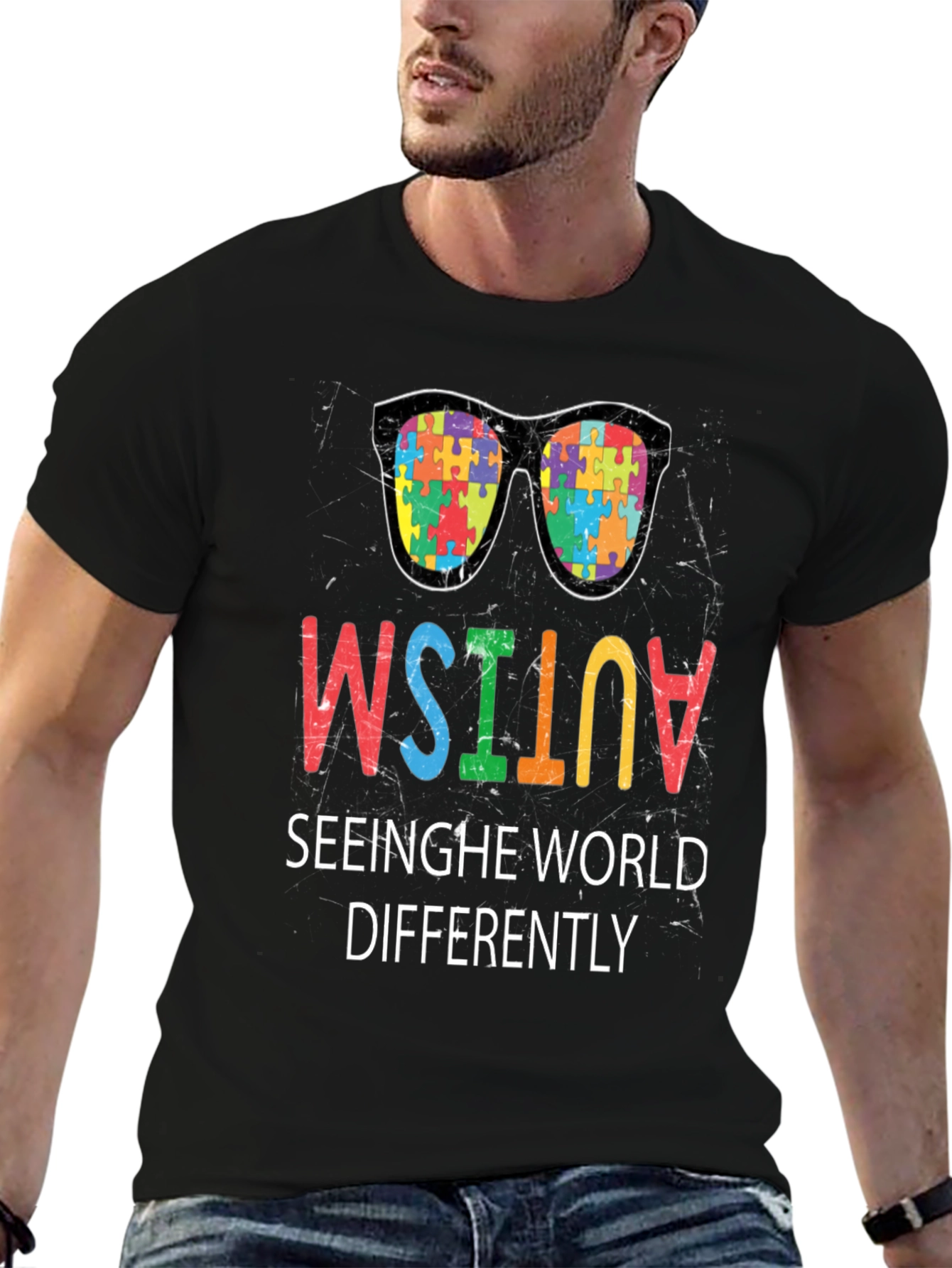Autism Awareness Puzzle Sunglasses T-Shirt